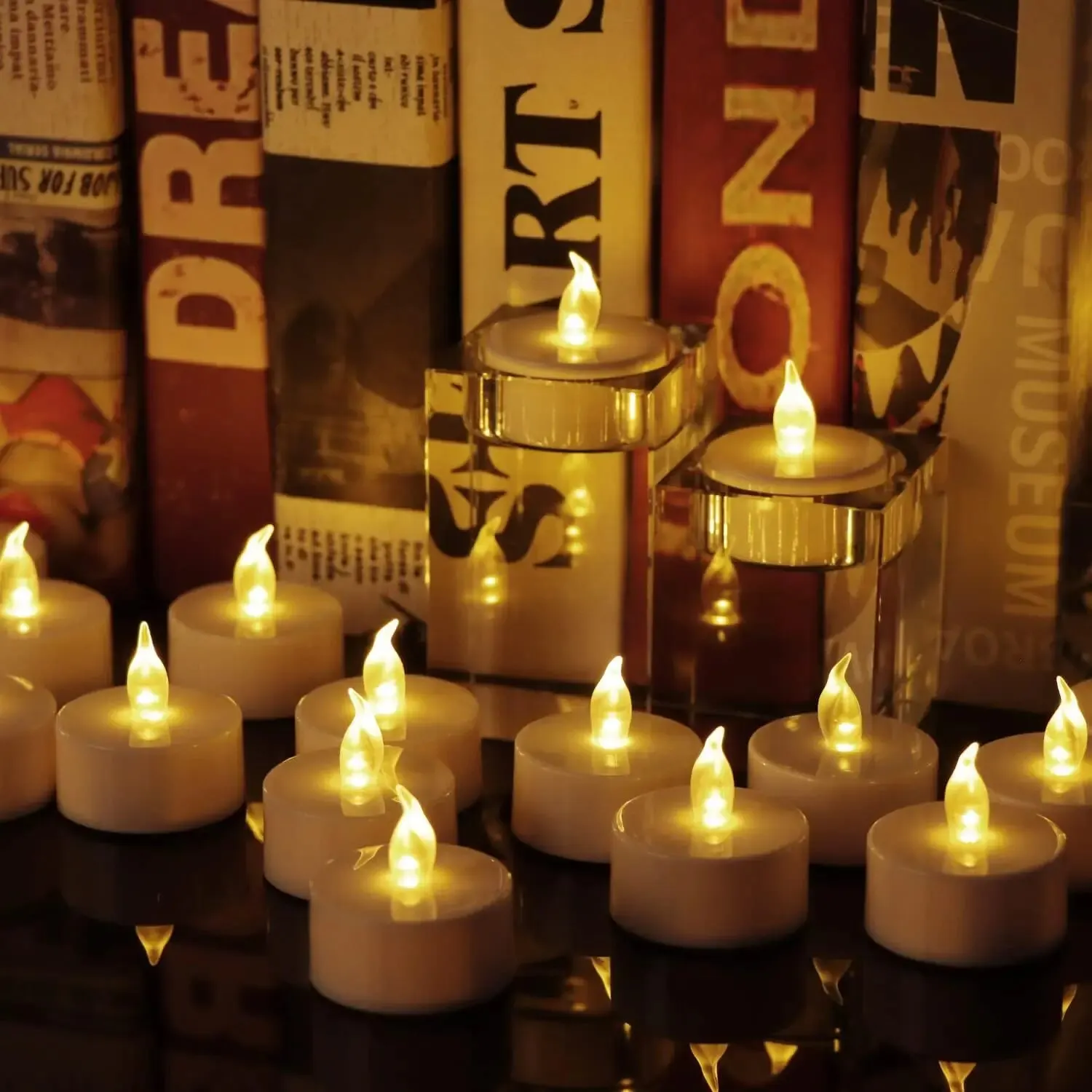 Warm Yellow Flameless LED Tea Light Candles Battery Operated 200+Hours For Votive Aniversary Wedding Decoration 12 Pack flameless candles
