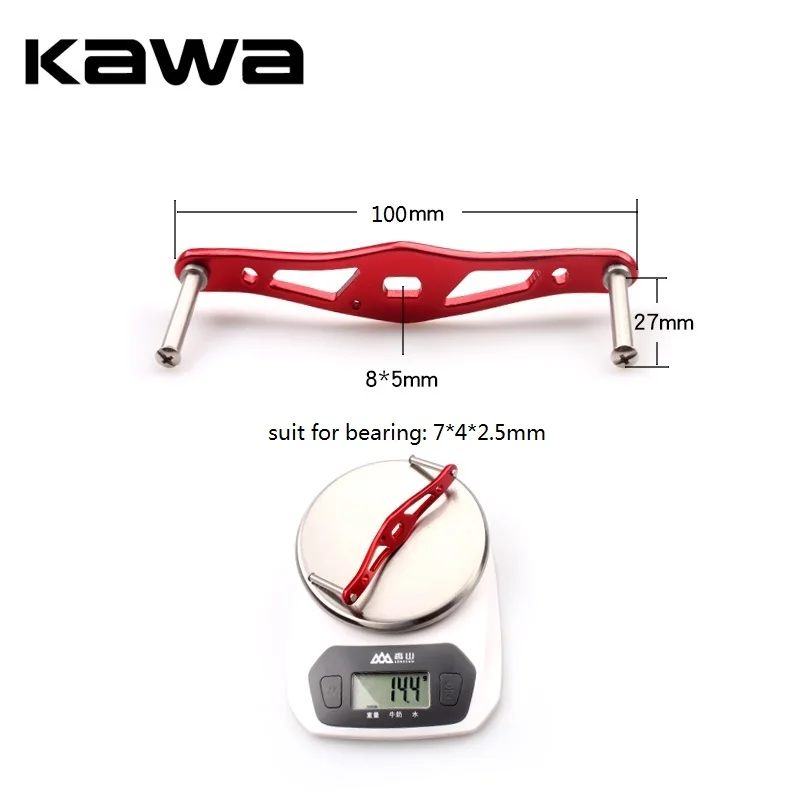 kawa Fishing Reel Handle Aluminum Alloy Materails Assembly Hole Size 8x5mm Length 100mm Handle Reel Rocker Accessory For DIY