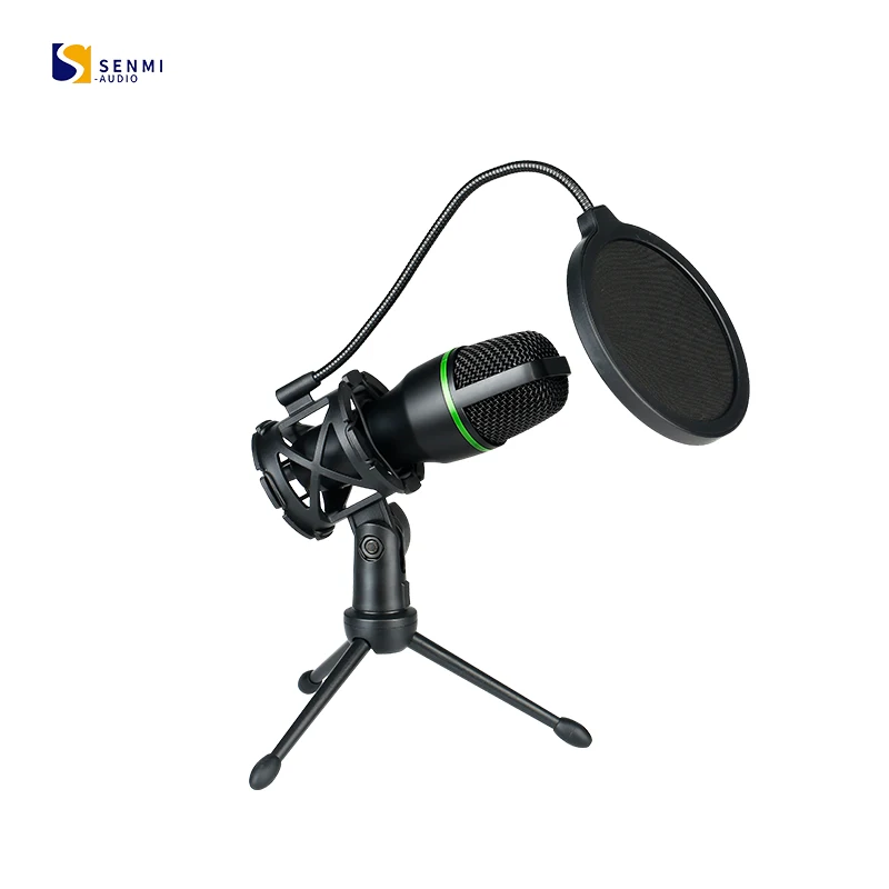Rgb Condenser Microphone Gameing Wired Desktop Microphones High Quality Recording Mic For Liver