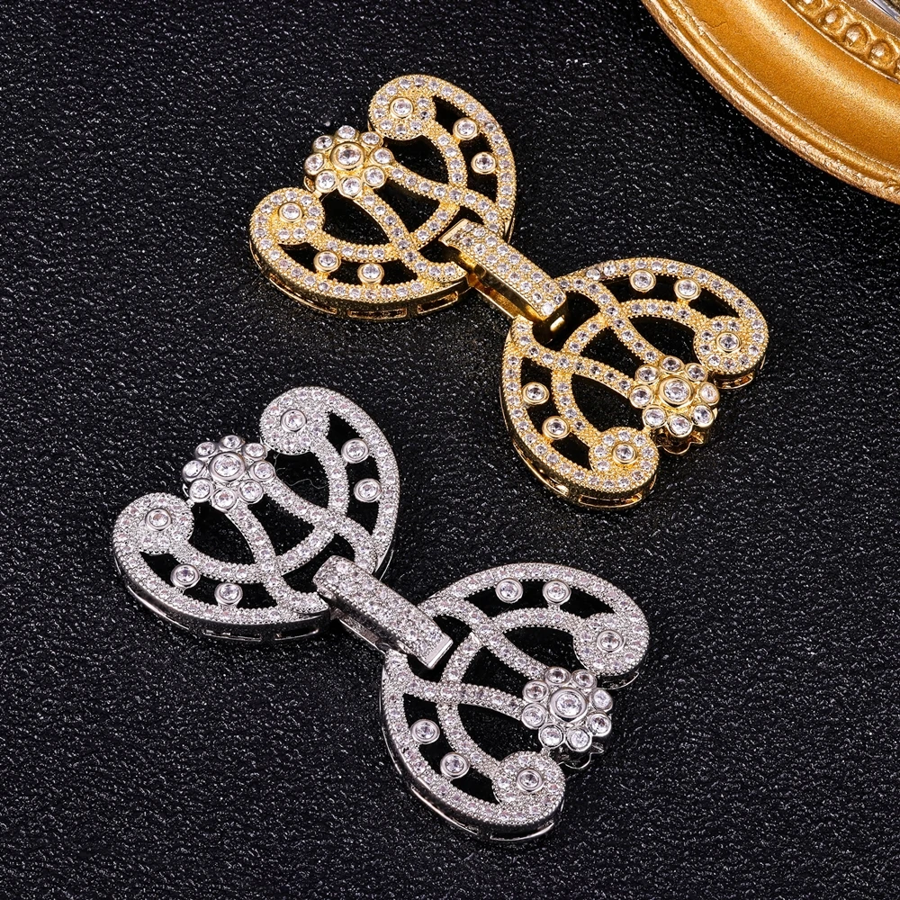 Juya DIY 바느질 비즈 쥬얼리 액세서리 18K 골드 실버 도금 장식 꽃 커넥터 패스너 후크 걸쇠 용품