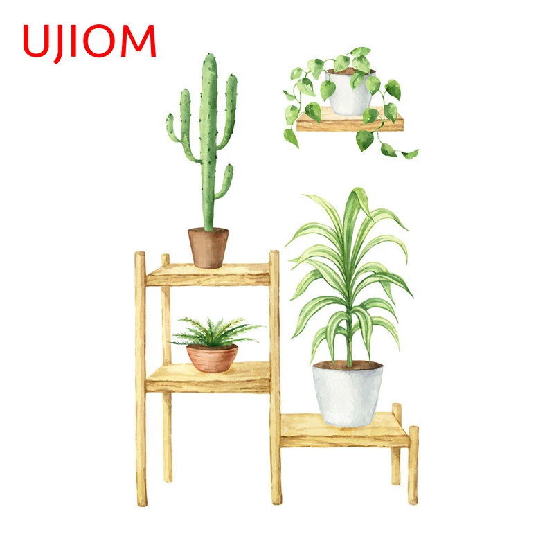 

UJIOM 13cm X 8.1cm Home Plants Humorous Wall Stickers Living Room Refrigerator Waterproof Funny Decal Mural Art Home Decoration