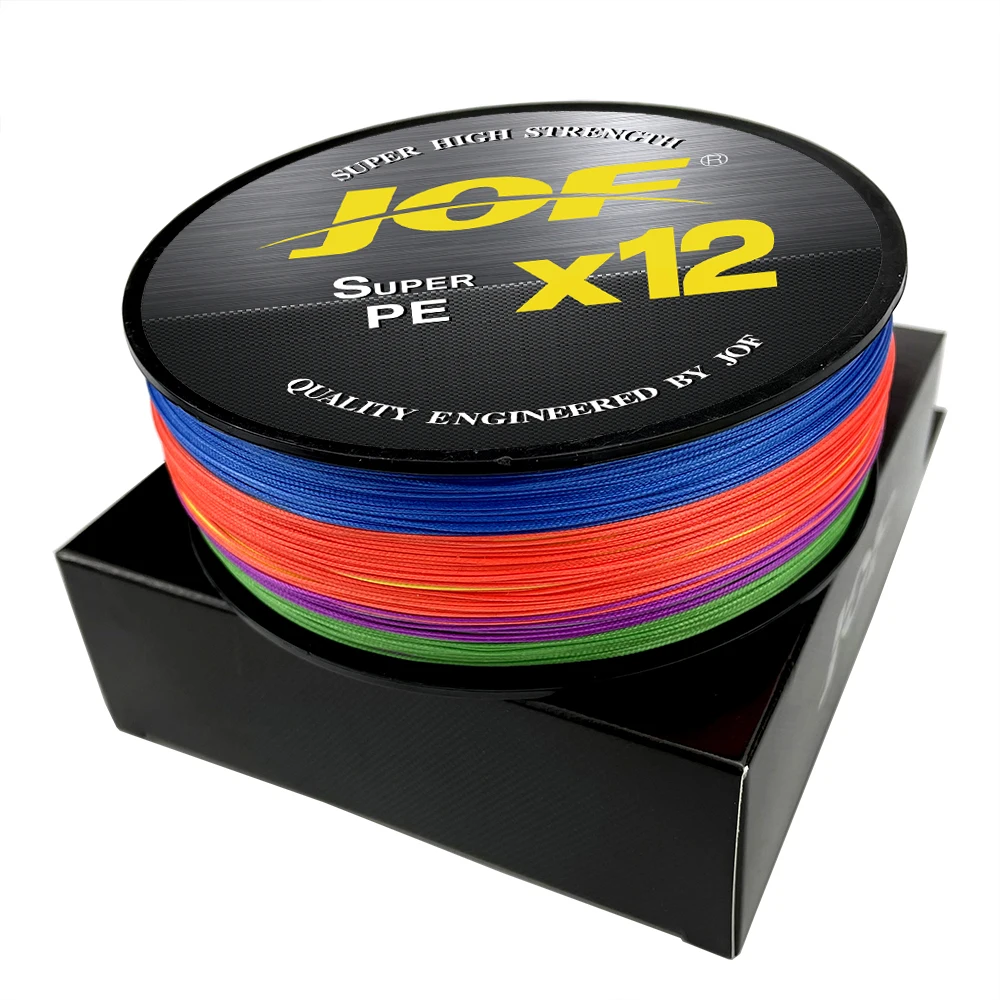 JOF X12 Upgraded Braided Fishing Lines Super Strong 12-strand Multifilament  PE Line 100M 300M 500M 25LB 30LB 39LB 50LB 65LB 92LB