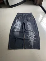 Jean délavé imprimé pour hommes, nouvelle mode américaine, motif surdimensionné, Y2K, gothique Rock, populaire, décontracté, Joker, taille haute, jambes larges 3