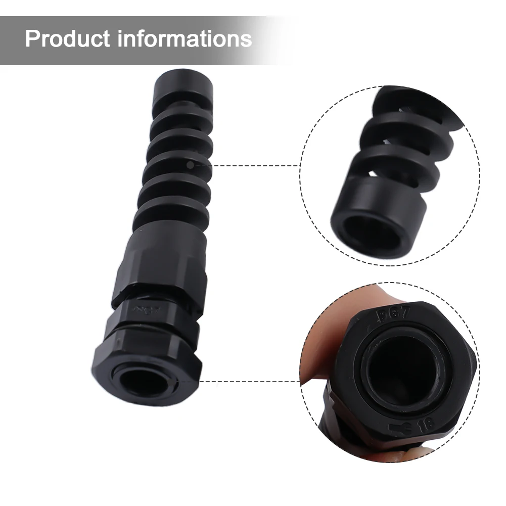 Electrical Connector Cable Gland Strain Relief Bushing 5pc PG7/PG9 M16/PG11 Soft Thread Flexible Spiral Protector For Mechanical Control Boxes