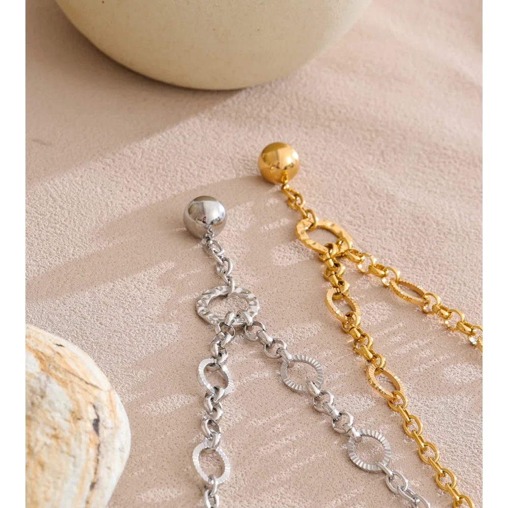Yhpup Stainless Steel Chain Round Ball Pendant Necklace