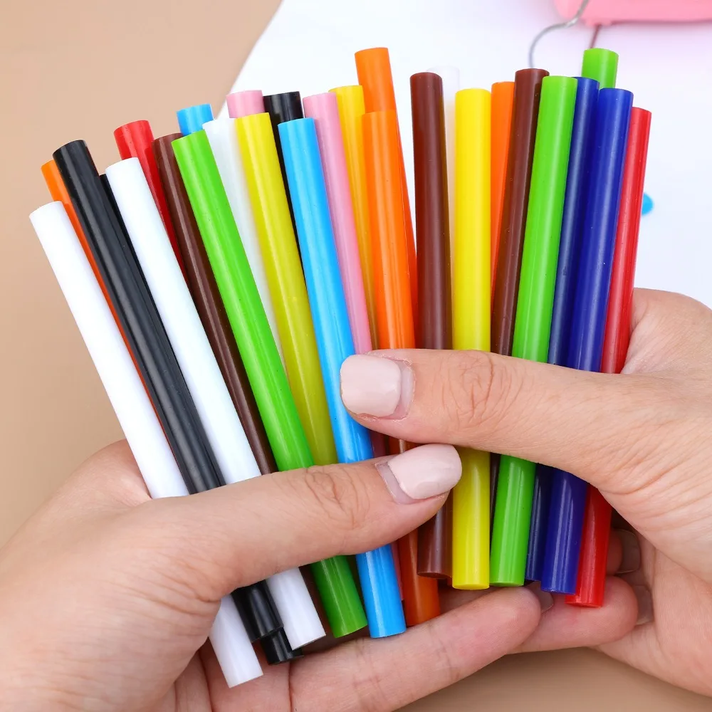 Hot Melt Glue Sticks 100-10Pcs Multicolor Hot Melt Glue Sticks Strong Viscosity Glue Paintless Repair Strip 7*100MM Hot Melt Gun DIY Repair Tool