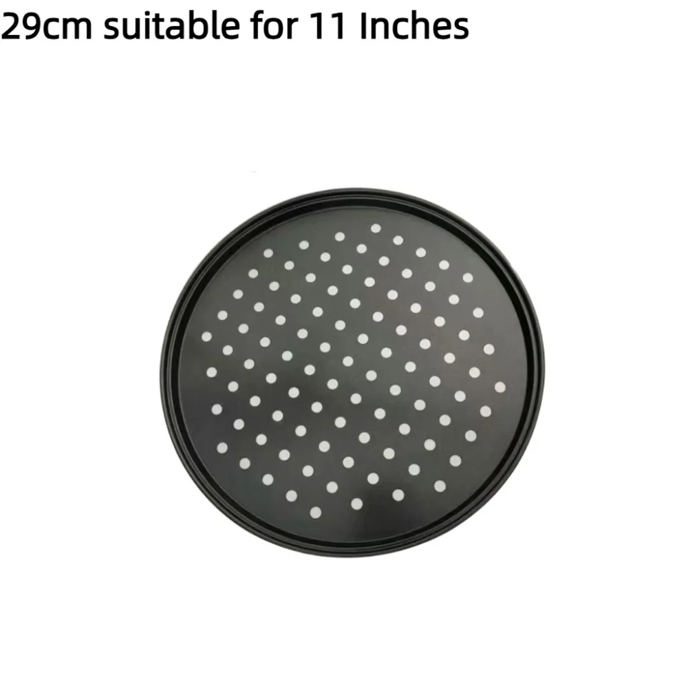 Carbon Steel Non-Stick Perforated Pizza Pan Set - 3-Piece Round Baking Tool for Crispy Crusts