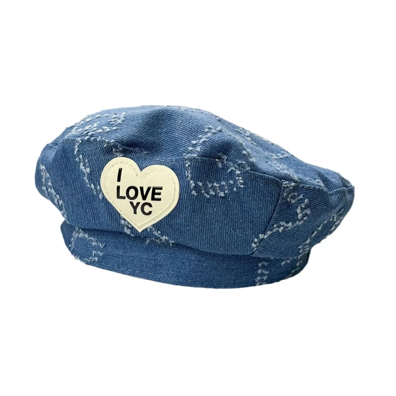 

Denims Hat with Fashionable & Denims Painter Hat for Girls Autumn Winter Hat for Little Girls