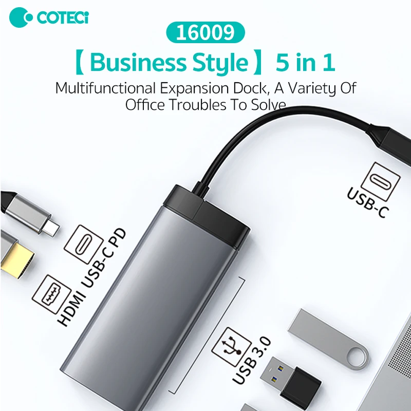 

COTECI Card Reader Pc Gamer Accessories Usb*3.0 Pd Hdmi Hub Type C Multi Usb Docking Station Switch Usb Adapter Dock Station