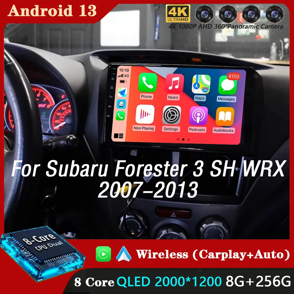 

Автомагнитола Carplay, 2 Din, Android 13, для Subaru Forester 3 SH WRX 2007-2013