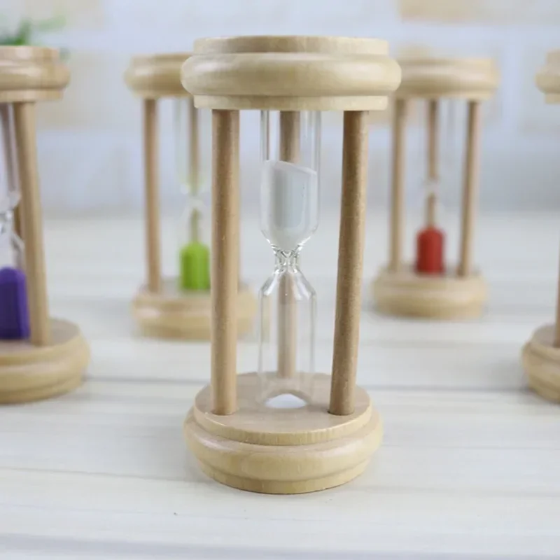 1pcs 5x5x10cm Wooden 1/2/3 Minute Hourglass Timer Time Creative Home Decoration Small Ornaments Living Room Sand Timer Liquid Hourglass Timer Colored Hourglass