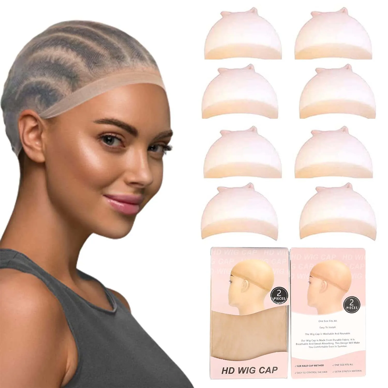 HD wig cap hair nets Ultrathin Weave hairnets 10Pcs/5pack wig making supplies stocking mesh caps for wigs accessories installing
