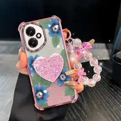 Elegant Butterfly Phone Case Set with Lanyard and Stand - 3 Piece Combo for HONOR 400 Pro (Pink)