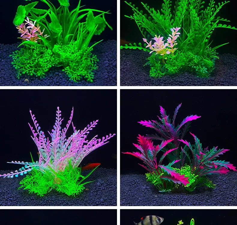 1-5 Simulation Artificial Plants fish tank ornaments fish tank decorations aquarium ornaments artificial plants artificial aquarium plants Aquarium Decor Plastic Underwater Weed Grass Aquarium Accessories Fish Tank Decoration Ornament