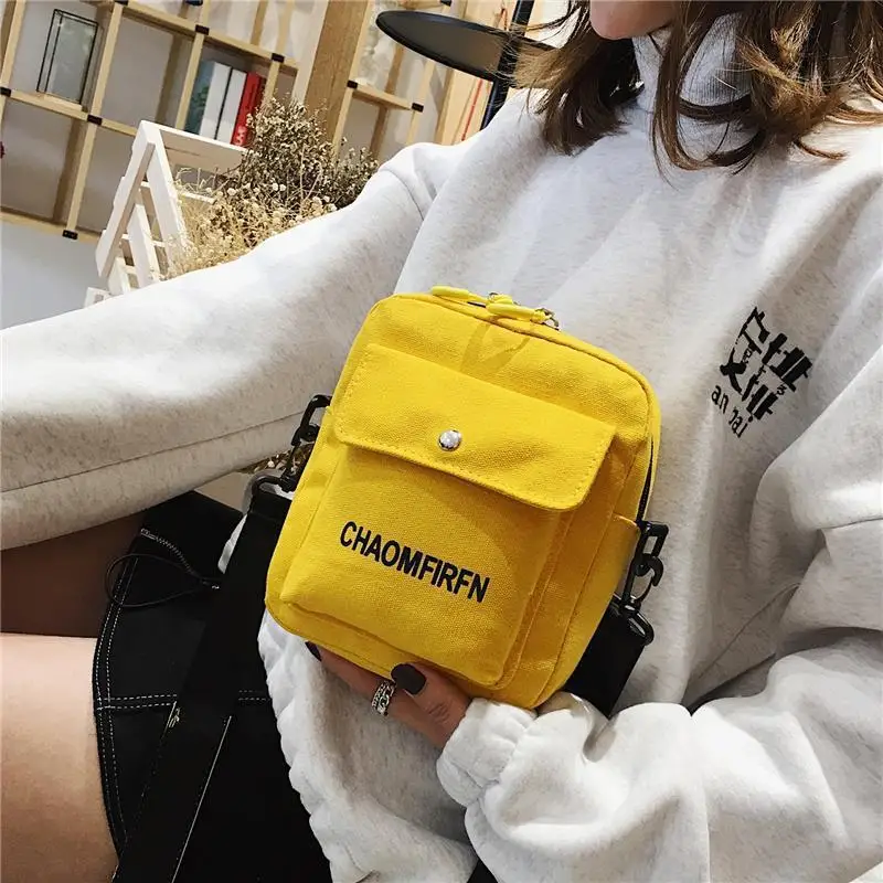 Fashion canvas black shoulder handbag messenger bag petit sac à main femme  crossbody bags for wome bolso bandoleran woman bag - AliExpress