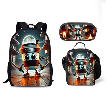 Zaino italiano Brainrot da 3 pezzi Tungtung Zaini scolastici Sahur Tralalelo Tralala Borsa a tracolla Portapenne Zaino Sahur per studenti 1