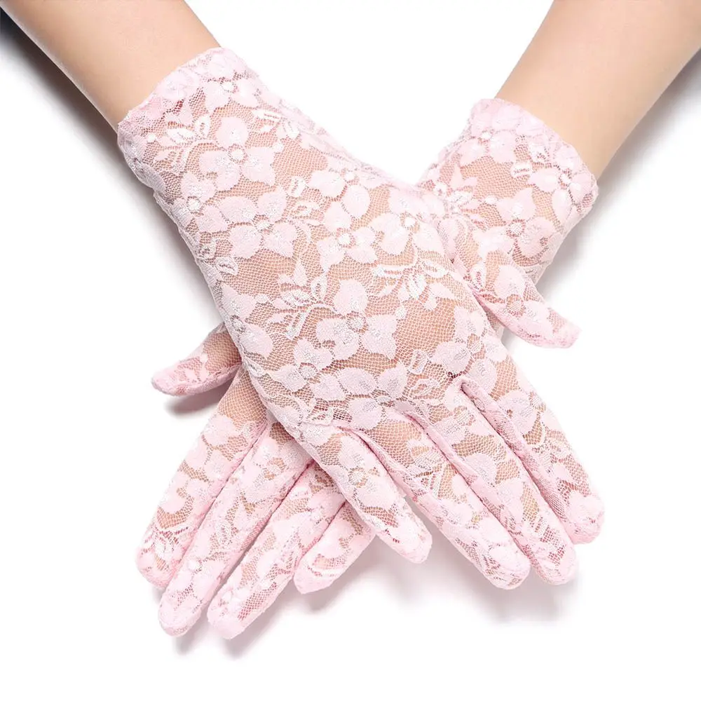 Party Sexy Dressy Gloves Women High Quality Lace Gloves Paragraph Wedding Gloves Mittens Accessories Full Finger Girls