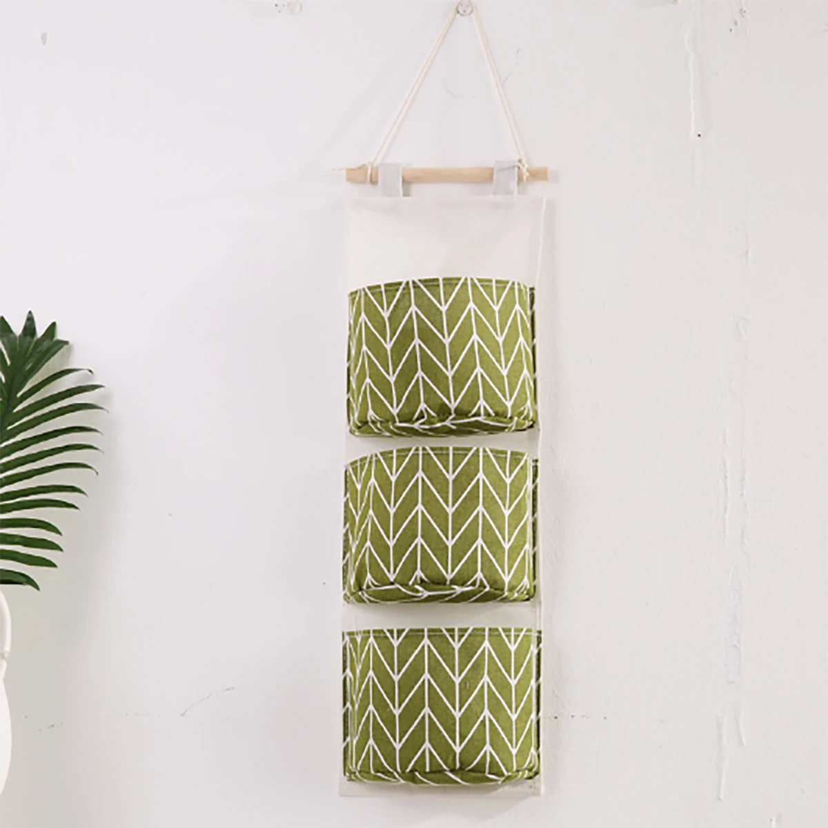 Storage Bag, Wall Mounted, Cotton and Linen, For Kitchen and Bathroom Decor