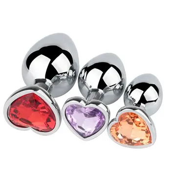 Anal Plug Sexy Toys For Women Men Adult Prostate Massager Butt Plug Heart shape Analplug Trainer Erotic Vibrator Sexshop Toys 2