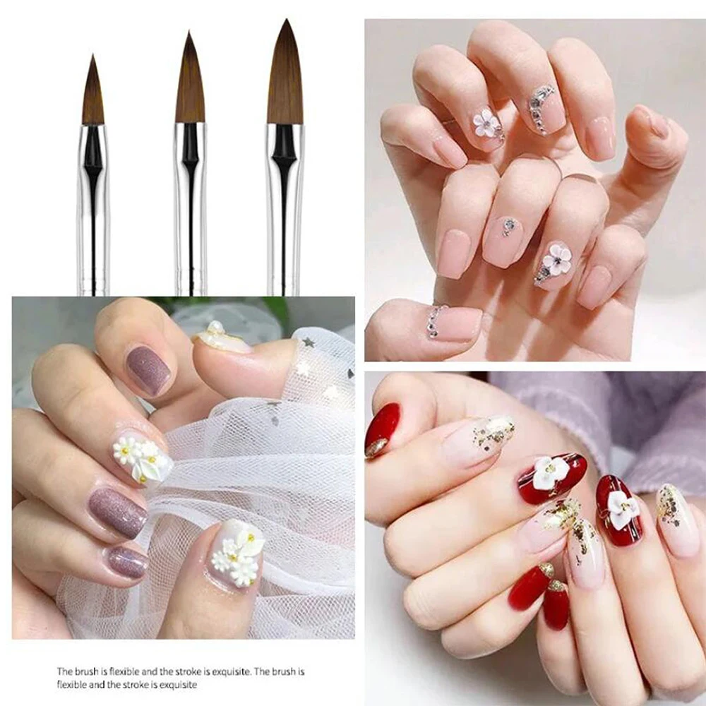 3/5PCS Acrylic Nail Brushes Set For Acrylic Powder Nail Glue Acrylic Application/Extension/Carving Nail Professional Brushes 15/ 6