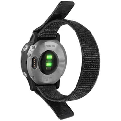 Versatile Nylon Strap with Hook and Loop Fastener - Quick Dry Watch Band in Multiple Sizes - 26mm (Black)