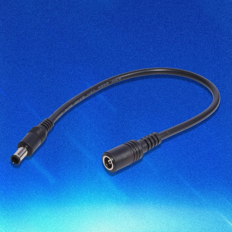 30cm DC6.5x4.4mm Extended Line Power Cable 6.5x4.4mm for Notebook Short Extension Cord 18AWG 120W Black