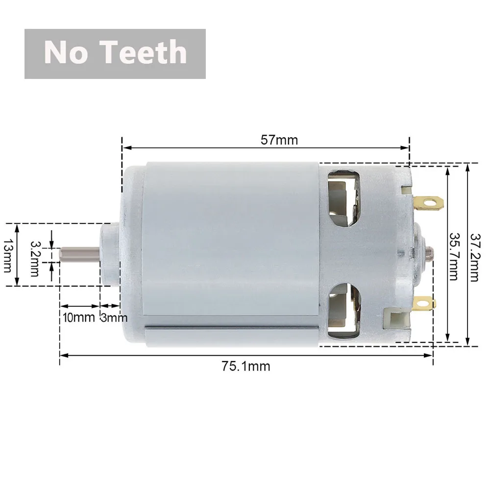 RS550 DC Motor 9/11/12/13/14/15/16 Teeth 10.8-25V 25000RPM High Speed Replacement Micro Motor for Lithium Electric Drill Tools dc motor