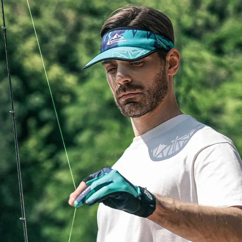 Sun Hats Fishing Hats Sun Visor Hat Summer Visors Empty Top Baseball Sun Sweat-Absorbent Sunhats Protection Hats For Sports Fishing