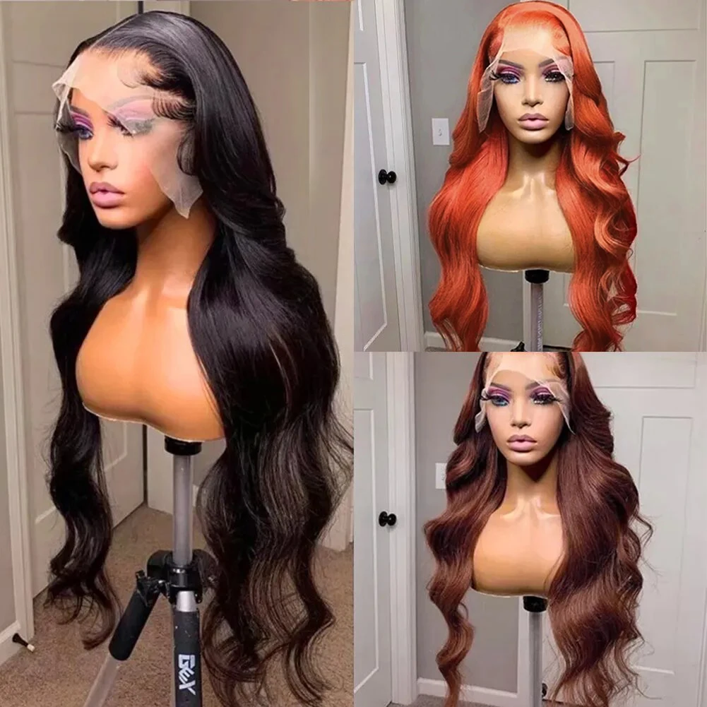 

RONGDUOYI Body Wave Synthetic Wigs Free Part Black Lace Frontal Wig Heat Resistant Fiber Hair Synthetic Lace Front Wigs Cosplay