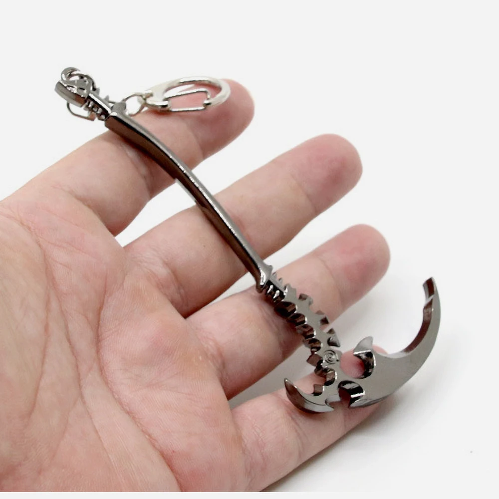 Cartoon BRS Themed Weapon Pendant Keychain Anime BLACK ROCK SHOOTER Mini Barrel Sickle Cannon Toy Keyring Cosplay Gift For Frien