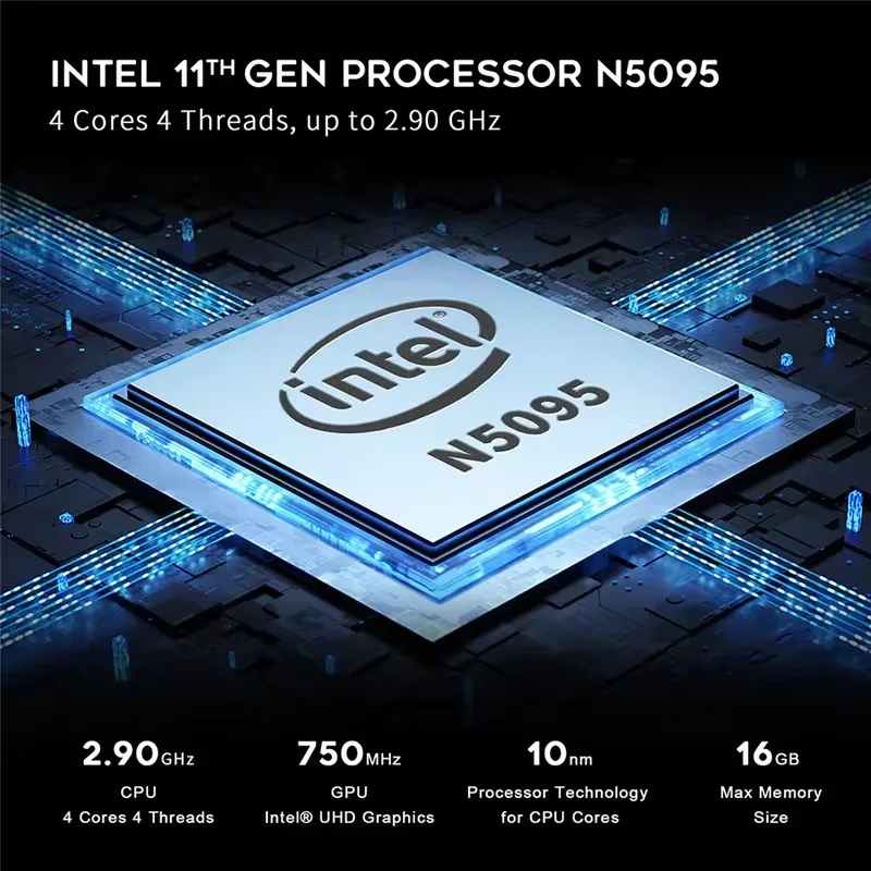 ZXIPC Intel Core N5095 Dual-Core Mini-PC für Homeoffice, Business und Gaming – kleiner Desktop-Computer, DDR4, 8 USB - Image 2