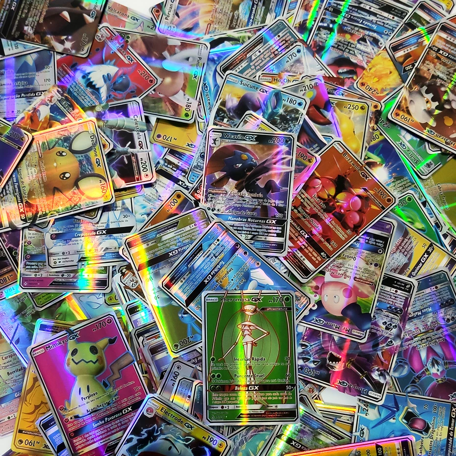 Pokémon Cards Portuguese Version 100Pcs VMAX Battle EVS