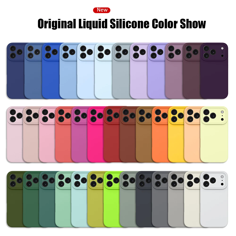 Official Liquid Silicone Shockproof Matte Soft Phone Case with Enhanced Camera Protection