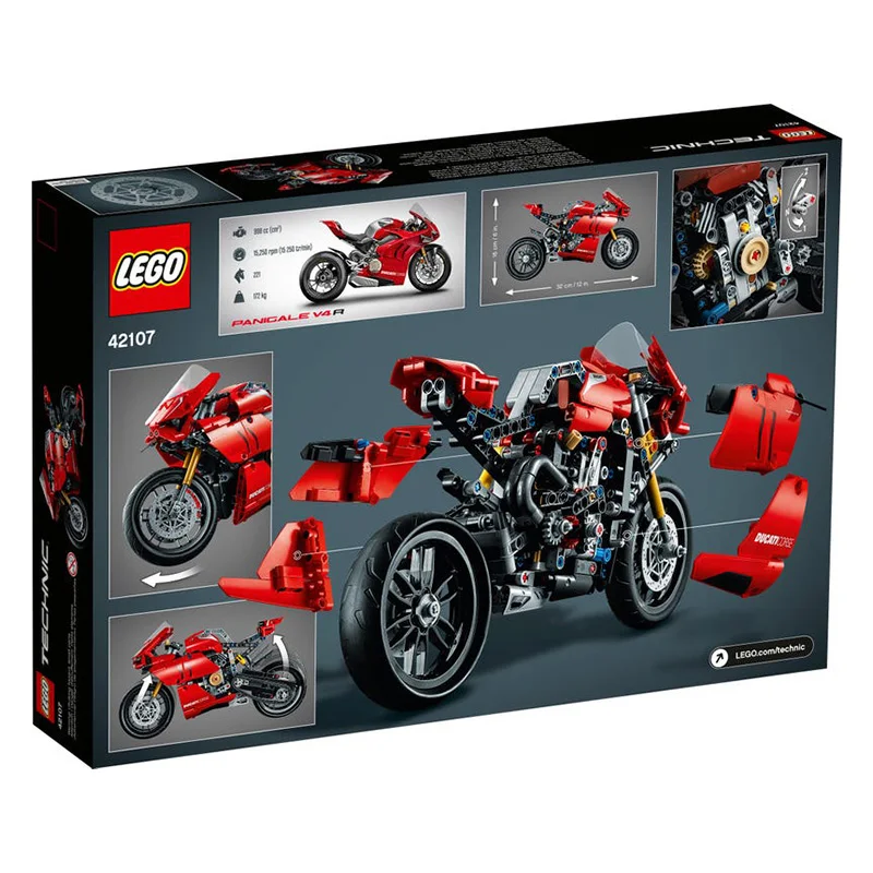 100%Original]LEGO Technic Ducati Panigale V4 R 42107 Motorcycle Toy  Building Kit,Build A Model Motorcycle (646 Pieces)