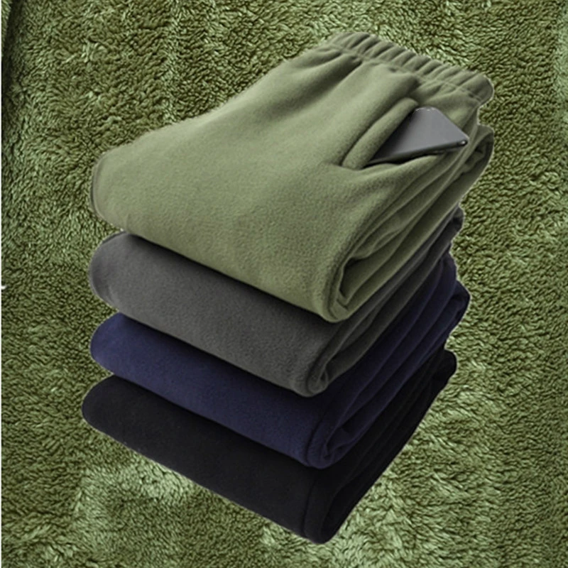 

Polar Fleece Pants Mens Sports Outdoor Warm Green Pants Boys Thick Fleece Pants Plus Size Men Long Trousers 3xl 4xl Sweatpants