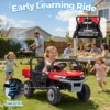 12 Volt Ride on Toys, Electric Truck for Toddler, Holiday Gift with Dump Bed, Remote Control, Music,Shovel