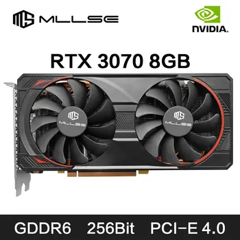 MLLSE RTX 3070 게임용 그래픽 카드, NVIDIA GPU 게임 비디오 카드, GDDR6 256 비트, PCI Express 4.0 × 16, 8 + 8 핀, 8GB