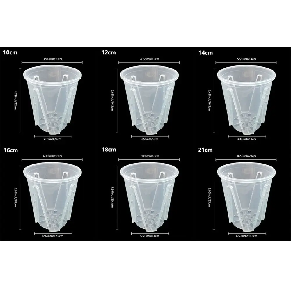 Flower Pot Clear Plastic Orchid Pots With Holes Transparent Succulents Plant