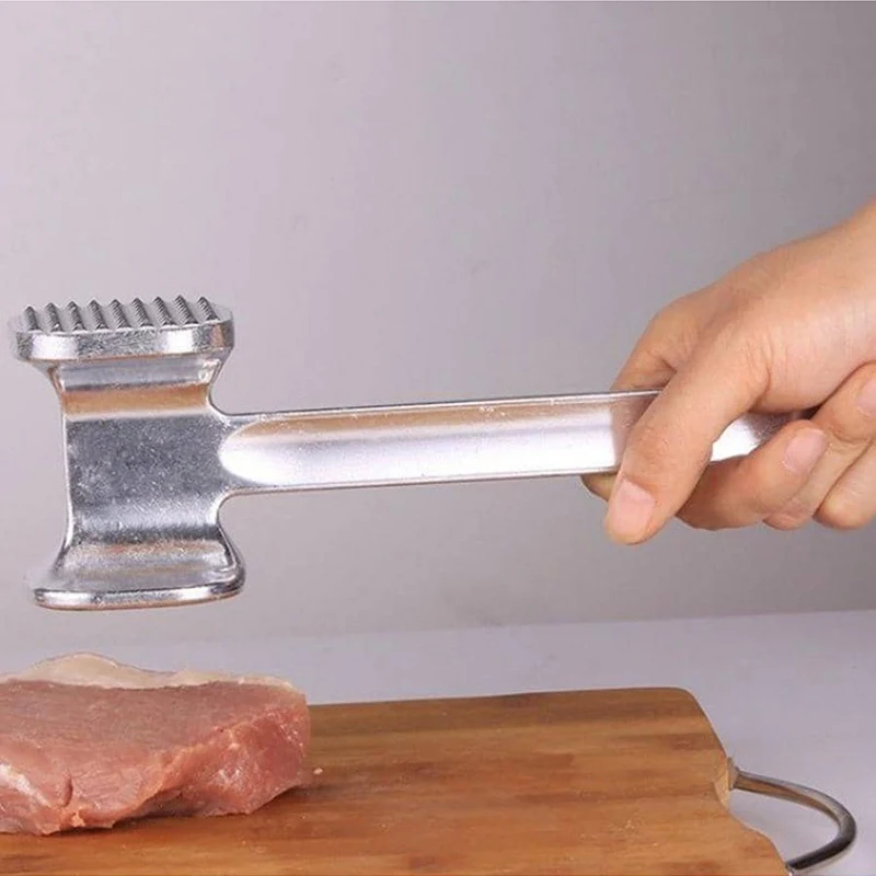 Household Double-sided Meat Hammer Steak Hammer Loose Meat Stainless Steel Tender Kitchen Creative Hand Tools TMZ for meat tenderizer,meat hammer