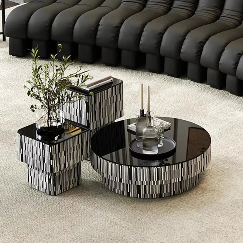 

Modern Simplicity Tea Table Internet Celebrity Light Luxury French Table Cream Creative Design Glass Combination Furniture