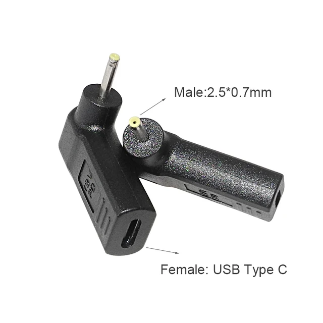 Universal Laptop Power Adapter Converter - USB Type C Female to Male DC Plug