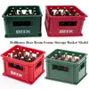 1Set 1:12 Mini Dollhouse Beer Resin Frame Storage Basket With 12 Bottles Simulation Drink Beer Model DIY Doll Accessories 1