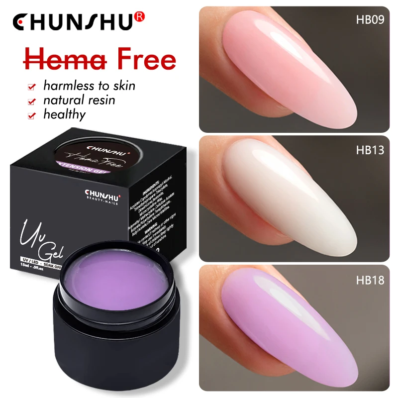 Description Picture 2 of itemCHUNSHU 15G Hema Free Extension Nail Gel Milky White Clear Pink Color Quickly Builder UV LED Hard Gel Nail Art Construction Tool