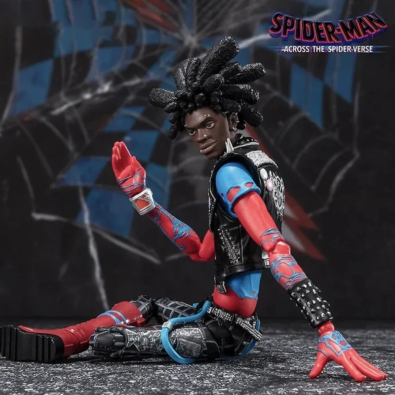 New Marvel S.H. Figuards Spider-Punk(Spider-Man: Attraverso Il Ragno-Verse) Anime Pvc Ko Action Figure Collection Model Toys Gift
