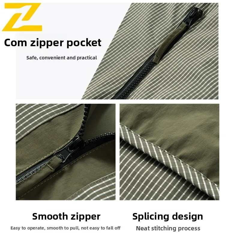 Autumn Men's Hooded Pullover Jacket Half-Zip Design Waterproof Windproof multifunctional Outdoor Top for Hiking Camping Fishing