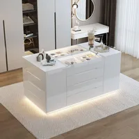 Bedroom Island Wardrobe Closet Island with 16 Drawers & Glass Tabletop, Island Dresser with Jewelry Organizer, Wardrobes 1