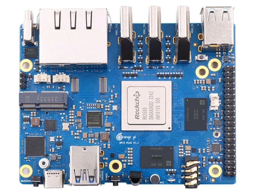thumbnail image 1 of Orange Pi 5 Plus Single Board Computer RK3588 PCIE Module External WiFi-BT SSD 8K Orange Pi5 Plus Demo Development Board, 1 of 5