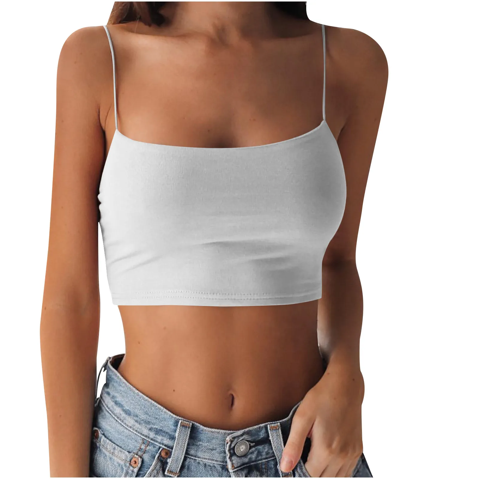 

Women Tank Crop Top Female Fashion Seamless Underwear Crop Tops Sexy Intimates With Removable Padded Camisole Outerwear