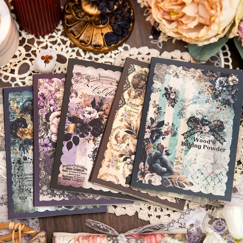 

30pcs/pack Vintage Flowers Scrapbook Materials Paper DIY Scrapbooking Decor Junk Journal Planner Creative Stationery Craft Paper