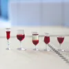 3pcs Dollhouse Simulation Mini Red Wine Glasses Miniature Food Items Drink for Blyth 1/6 BJD Dolls House Kitchen Accessories Toy 1